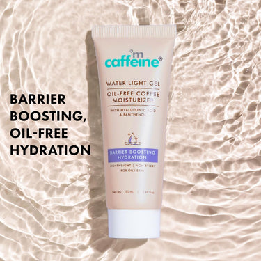 mCaffeine Water Light Gel Oil-free Coffee Moisturizer | Deep Skin Hydration & Barrier Boost with Ceramide Moisturizer | Face Cream for Women and Men | 72 Hrs Moisturization |Barrier Repair Gel-based Moisturizer For Oily Skin - 50ml